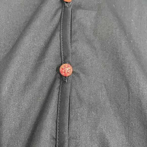 Robert Graham Mila Blouse Women L Black Puff Sleeve Button Front NEW - Picture 3 of 13